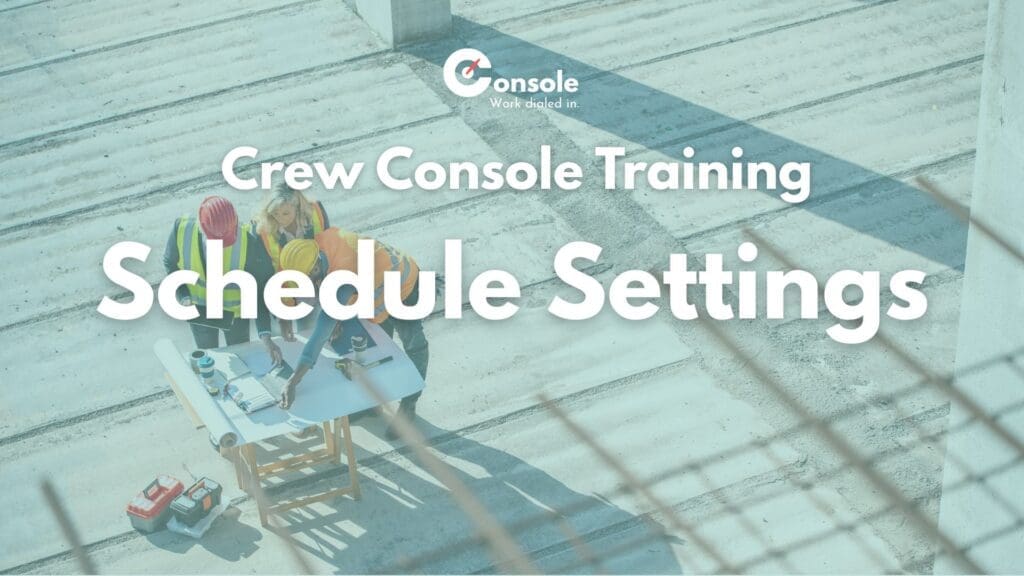 Schedule Settings